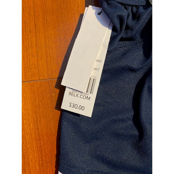 Zelos Athletic Shorts Navy Blue White Mesh Trim Stretch Elastic Waist XS NWTs - Picture 4 of 5